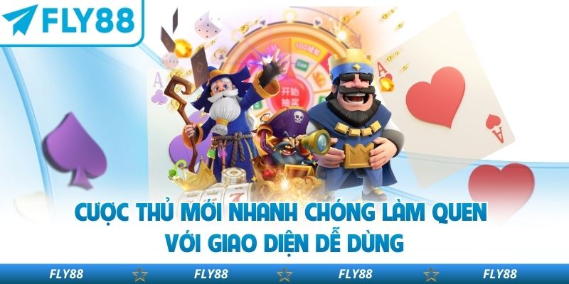 Cược thủ mới nhanh chóng làm quen với giao diện dễ dùng